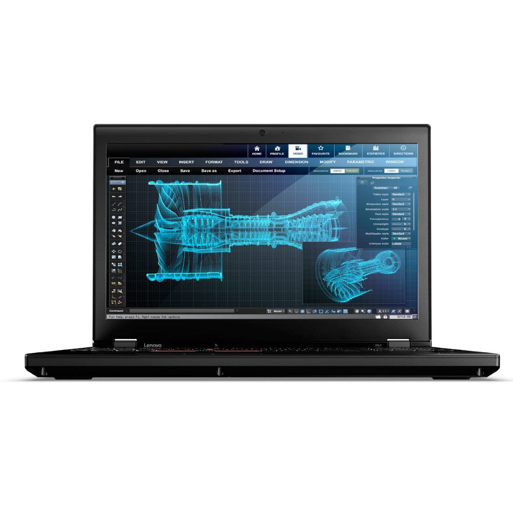 Mobilna radna stanica Lenovo ThinkPad P52, Intel Core i7 8850H, 2.60 GHz, 32 GB RAM, 512GB SSD, 15.6"FHD (1920 x 1080), NVIDIA Quadro P3200 6GB, Webcam, Windows, Refurbished