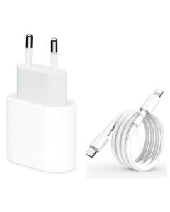 Adapter 18W USB-C Power + Kabel Lightning to USB-C ali USB-C to USB-C